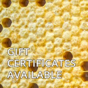 gift certificates available for products of bee keeping workshops
