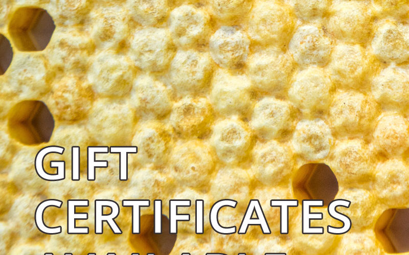 gift certificates available for products of bee keeping workshops